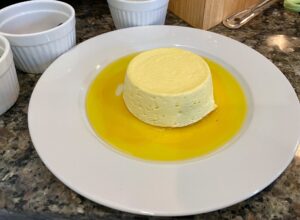 Goat Cheese Sformato Topped with Olive OIl