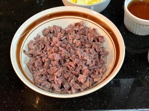 Turtle Meat After Being Boiled and then Small Diced