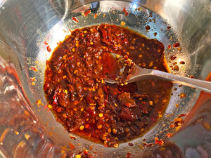 Pixian Doubanjiang, Thai chili flakes, and Sichuan Peppercorns