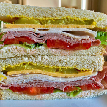 Turkey & Roast Beef with Lettuce, Tomato, Cheddar, and Dill Pickle